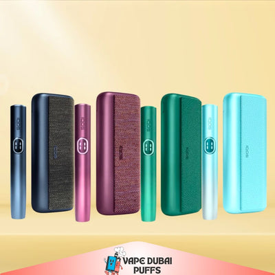 IQOS Ilumai Prime Device Kit with 'Vape Dubai' branding on a yellow background